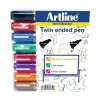 Artline 2-in-1 Whiteboard Marker Bullet/Chisel Tip (Pack of 8)