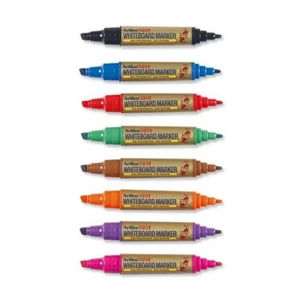 Artline 2-in-1 Whiteboard Marker Bullet/Chisel Tip (Pack of 8)