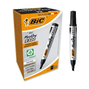 BIC 2300 Permanent Marker Chisel Tip Black (Pack of 12)