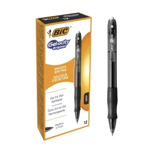 BIC Gel-ocity Original Black Medium Gel Pen (Pack of 12)