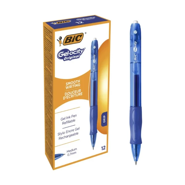 BIC Gel-ocity Original Blue Medium Gel Pen (Pack of 12)