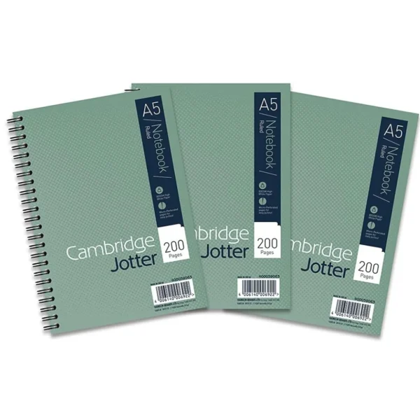 Cambridge Jotter A5 Notebook Wirebound Lined 200 Pages (Pack of 3)