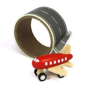 Children's Runway Play Tape & Wooden Toy Plane