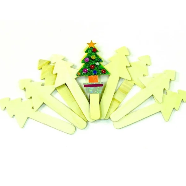 Christmas Tree Wooden Craft Sticks -10pk