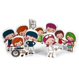 Chunky Small World Hospital Wooden Figures Set - 8pcs