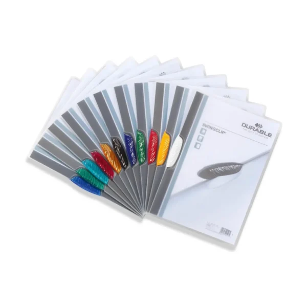 Durable A4 SwingClip File for 30 Sheets, Assorted Colours, (Pack of 25)