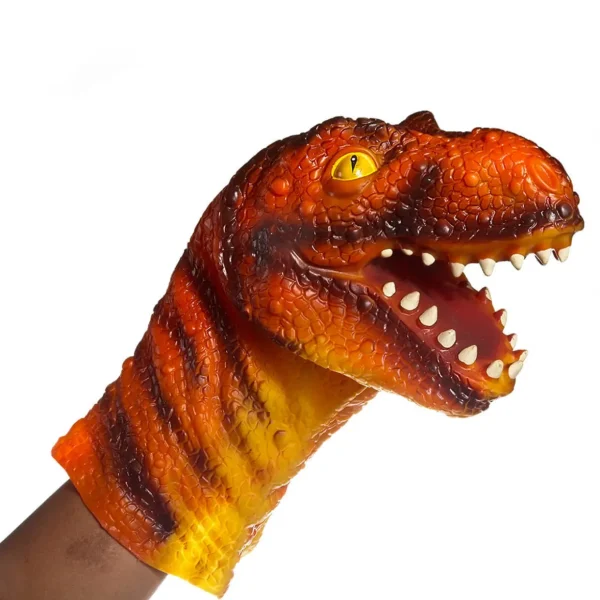 Durable Vinyl Dinosaur Hand Puppets - Set of 2 for Imaginative Play