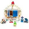 Eco-Friendly Small World Wooden Space Station Playset for Galactic Adventures