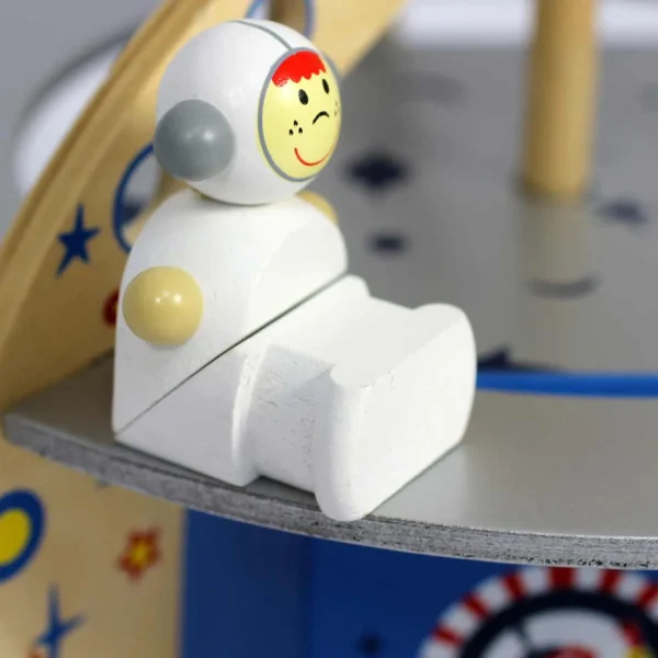 Eco-Friendly Small World Wooden Space Station Playset for Galactic Adventures