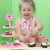 Elegant Wooden Dessert Stand with Accessories