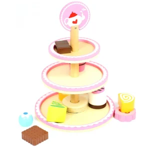 Elegant Wooden Dessert Stand with Accessories