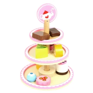 Elegant Wooden Dessert Stand with Accessories