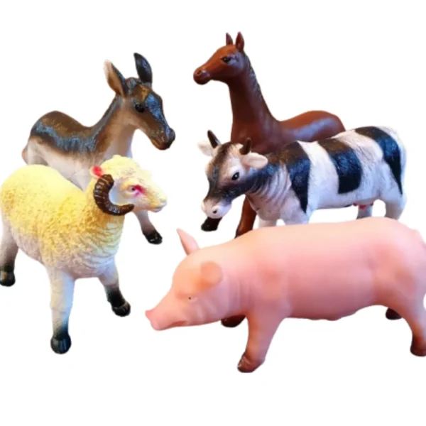 Farm Animal Toys For Small World Play - Set of 5