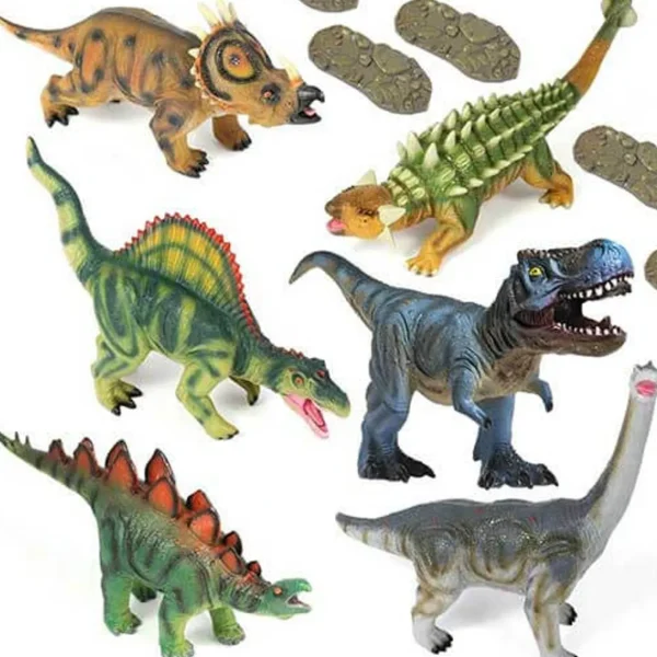 6 Jumbo Dinosaur Toys Plus Footprints