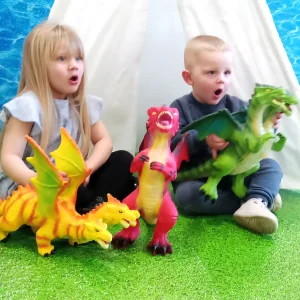 Jumbo Dragon Toy Set - 3 Unique Multi-Headed Designs