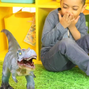 Jumbo T-REX Toy Blue - 23 Inch - Perfect for Small World Play