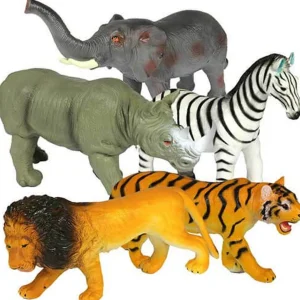 Jumbo Wild Safari Animal Toys Bundle of 5.