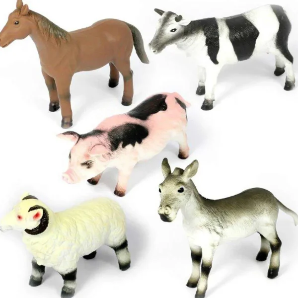 Large Farm Animal Toys for Small World Play - Set of 5