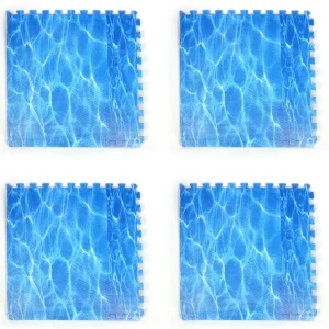 Large Interlocking Foam Play Mats - 4x Water
