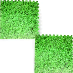 Large Interlocking Foam Play Mats - 2x Grass