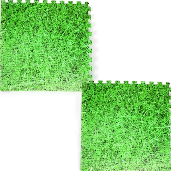 Large Interlocking Foam Play Mats - 2x Grass