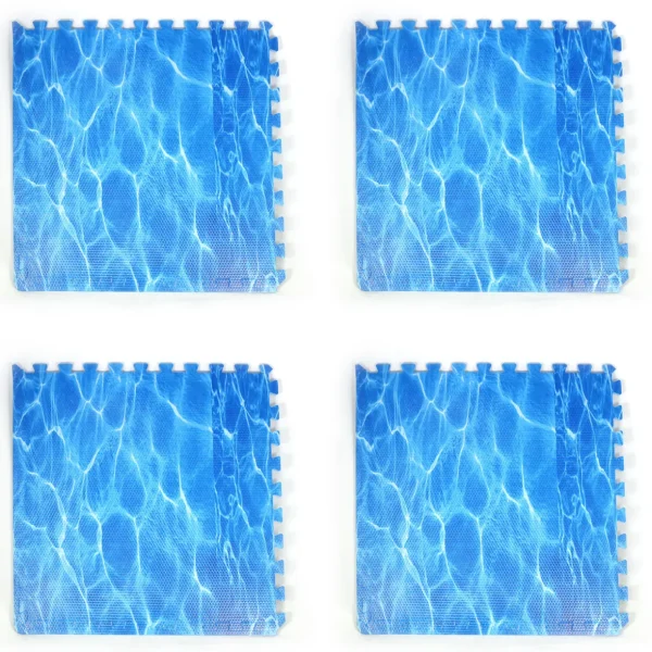Large Interlocking Foam Play Mats - 4x Water