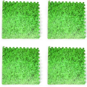 Large Interlocking Foam Play Mats - 4x Grass