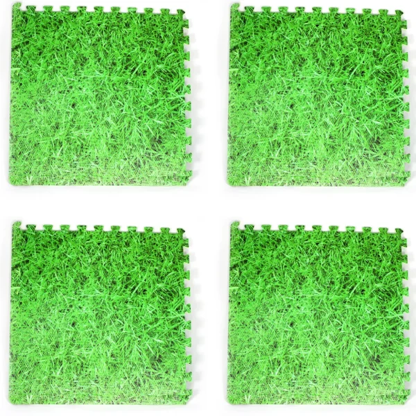 Large Interlocking Foam Play Mats - 4x Grass