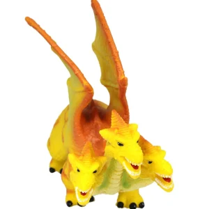 Large Yellow Three Headed Dragon Toy - 23-Inch