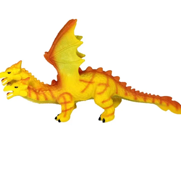 Large Yellow Three Headed Dragon Toy - 23-Inch