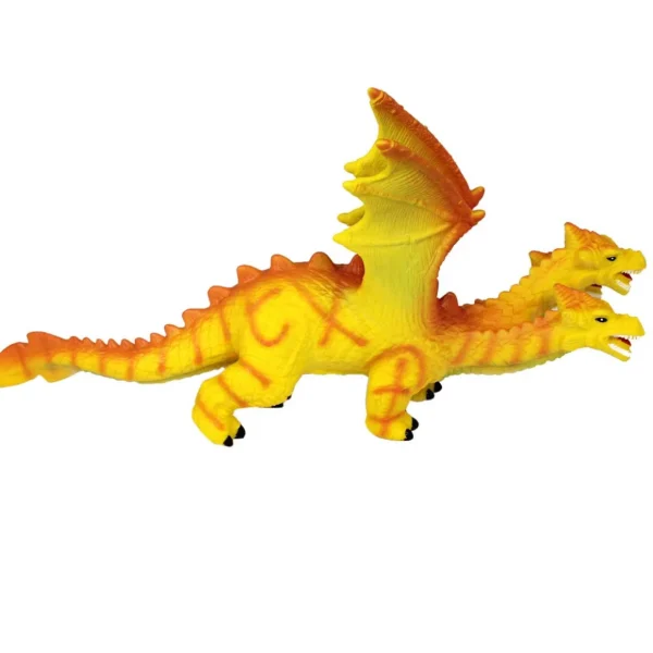 Large Yellow Three Headed Dragon Toy - 23-Inch