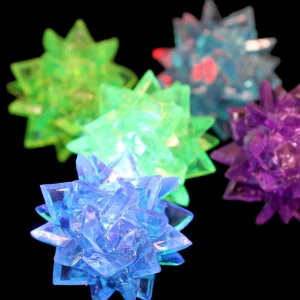 Light Up Sensory Neon Crystal Balls - 5 Pack for Visual Stimulation & Play