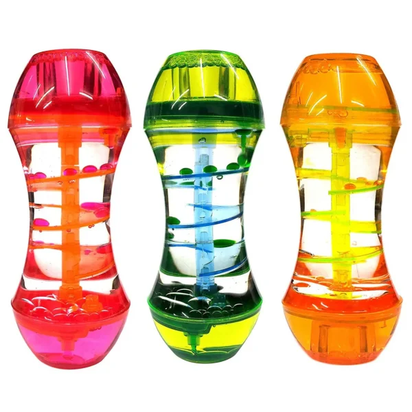 Liquid Bubble Spiral Sensory Timers - 3 Pack for Calming Visual Stimulation