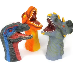 3 Long Dinosaur Hand Puppets