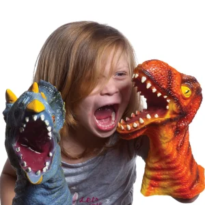 3 Long Dinosaur Hand Puppets