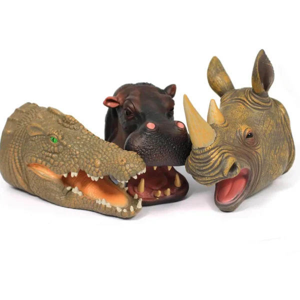 Long Wild Animal Hand Puppets - Set of 3 for Imaginative Storytime