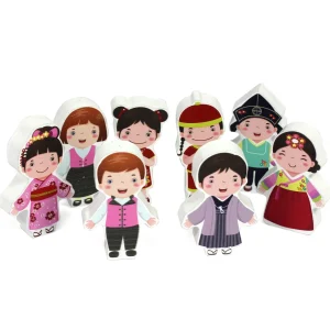Multicultural Wooden Figures Set - 8 Pieces
