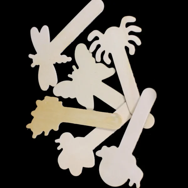 20 Nature Shaped Wooden Craft Sticks