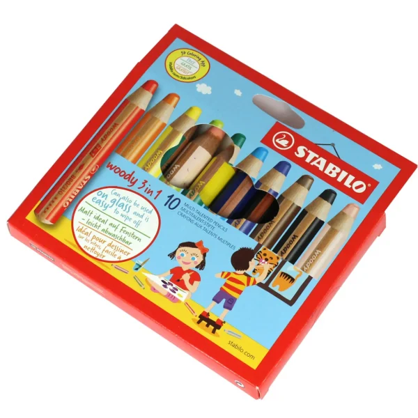 10 Pack Of Stabilo Woody 3 in 1 pencils