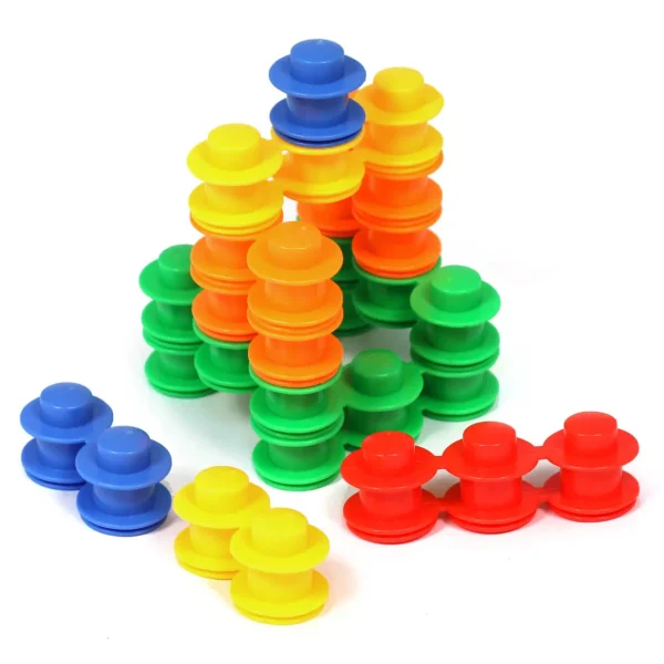112PC Construction Set Stacking Discs Various Colours