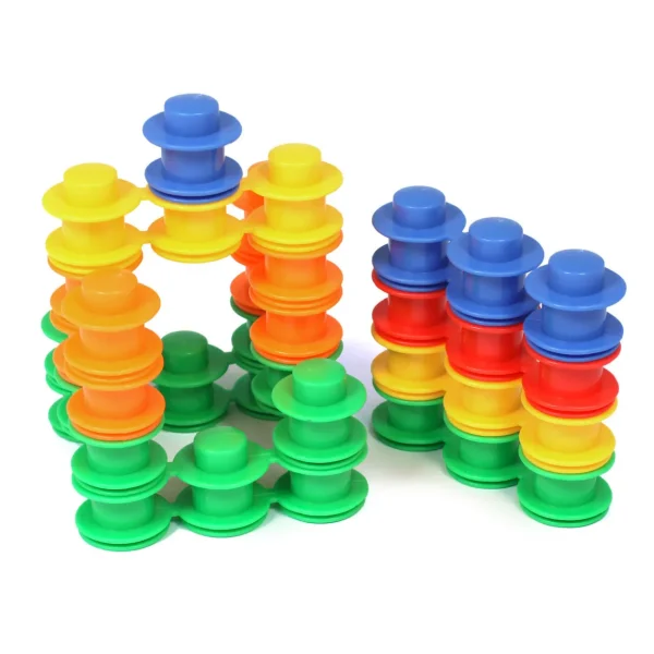 112PC Construction Set Stacking Discs Various Colours