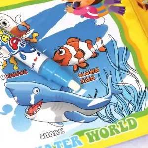 3PC Reusable Magic Water Colouring Books. Alphabet, Fruit & Ocean