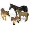 4pc Small World Horse And Donkey Animal Bundle