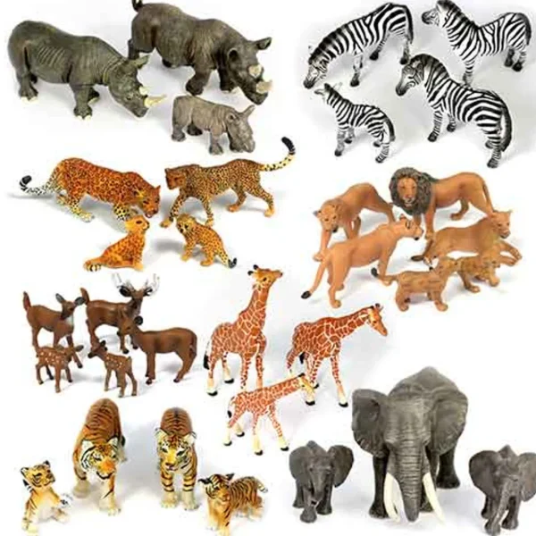 32pc Small World Safari Animals - Perfect for Early Learning and Creative Play
