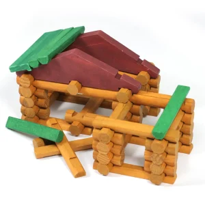 90pc Wooden Forest Log Cabin Construction Set - Durable & Educational
