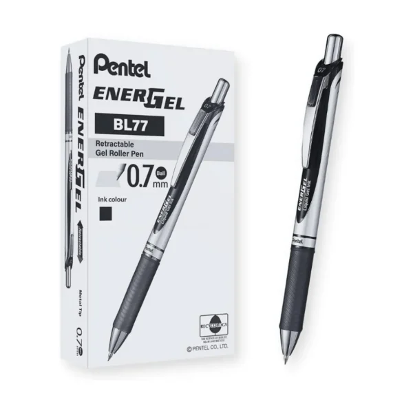 Pentel EnerGel X Retractable Gel Pen Medium Black (Pack of 12)
