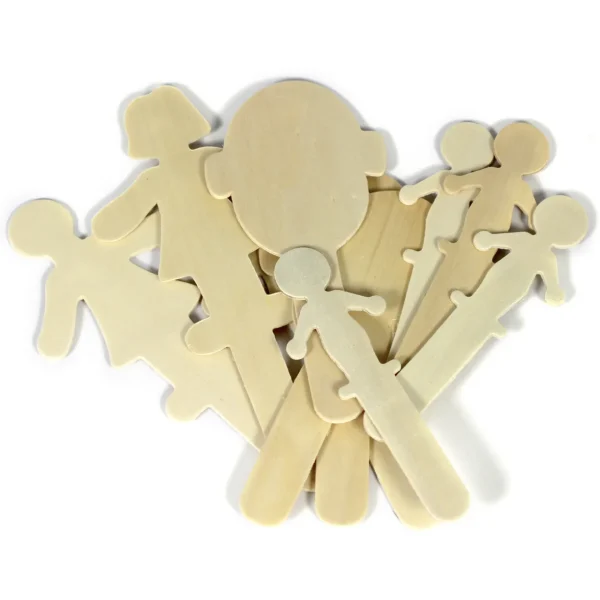 30 People Shaped Craft Sticks