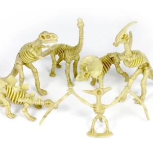 6-Piece Realistic Toy Dinosaur Skeleton Bones Set - Ideal for Pretend Play