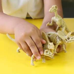 6-Piece Realistic Toy Dinosaur Skeleton Bones Set - Ideal for Pretend Play