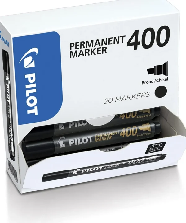 Pilot 400 Black Permanent Markers (Pack of 20)
